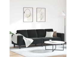 Vidaxl Sofá De Sala De Estar Preto 250 X 77 X 76 Cm