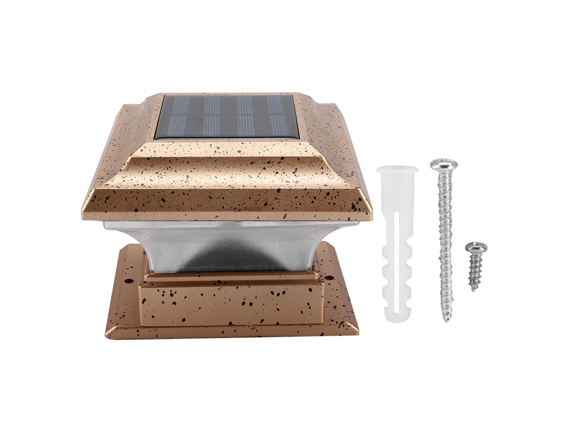 Lâmpada Solar de Segurança Jardim Ip44 À Prova D'água Luz Branca Poste Deck Jardim Exterior