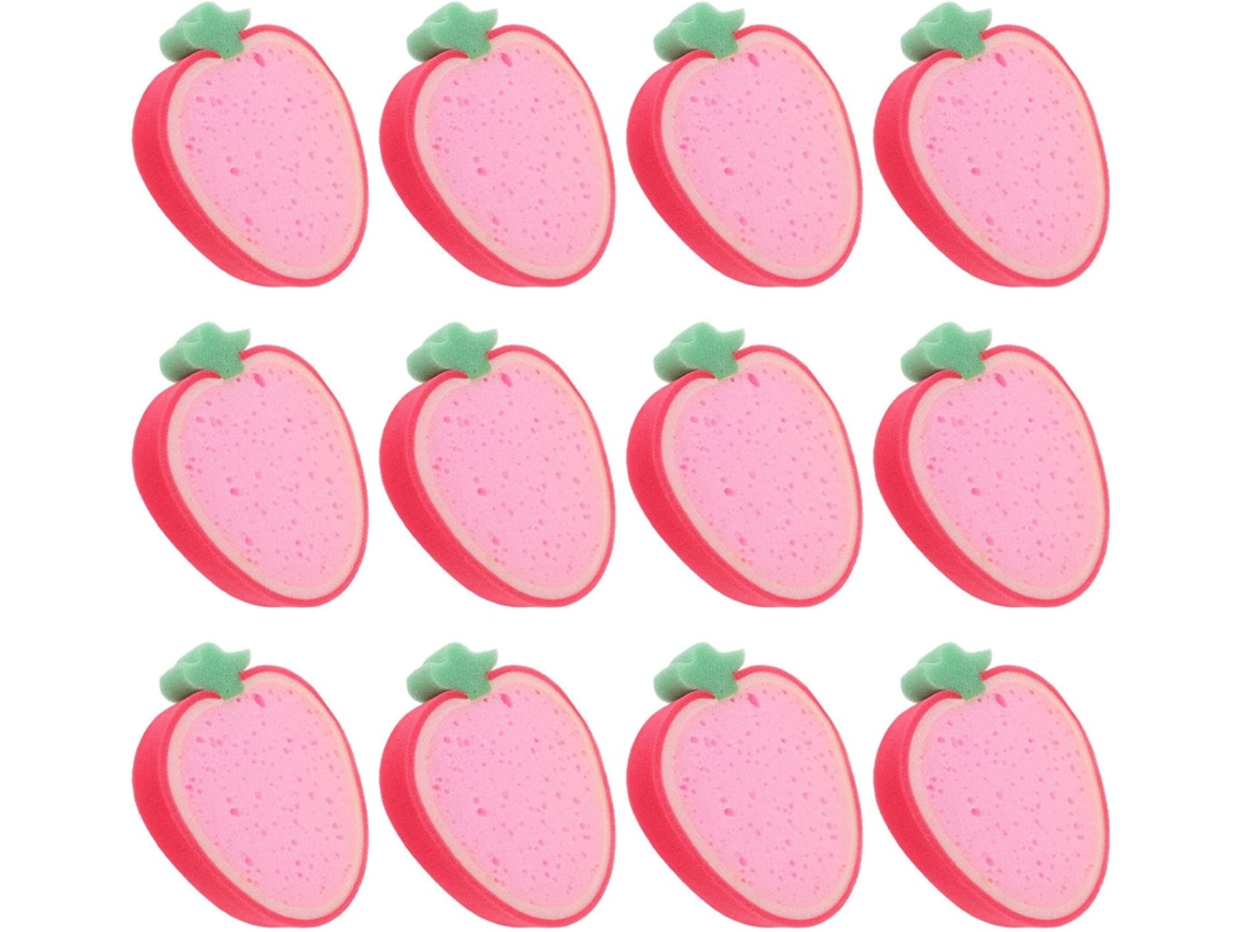 Esponjas De Cozinha Luxshiny Em Formato Morango Rosa Para Lavar Louça
