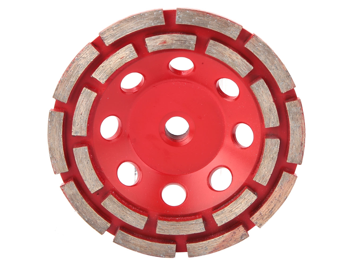 Disco De Esmeril De Copa De Segmentos Diamante De Doble Fila 4" Para Concreto Granito Mármol