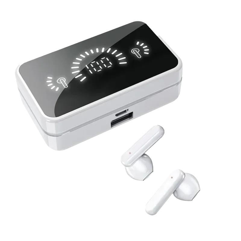 Fones De Ouvido Bluetooth Sem Fio (brancos) Com Cancelamento De Ruído, Indicador Led E Microfone.