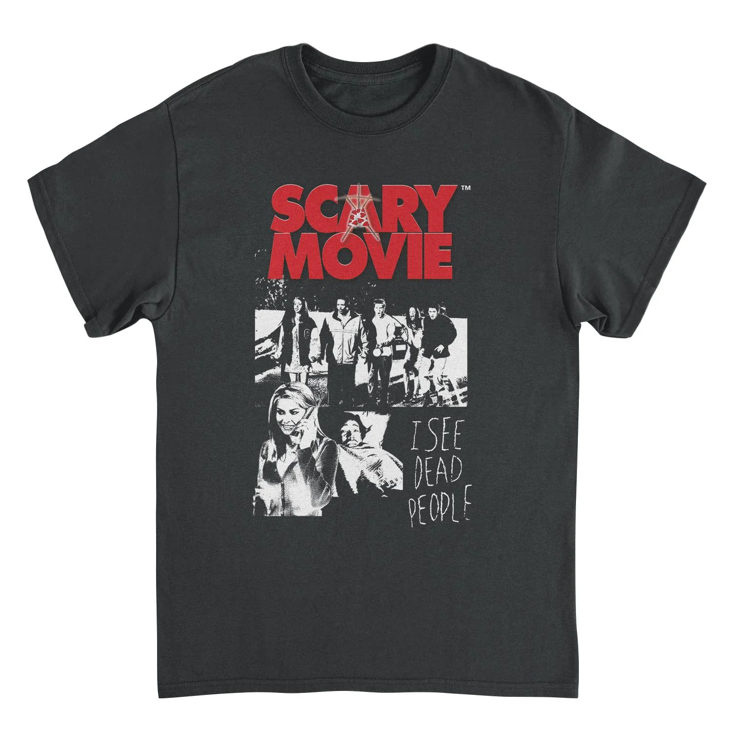 Unisex Adult T-shirt Rockinstone Scary Movie I See Dead People Blacksizexl