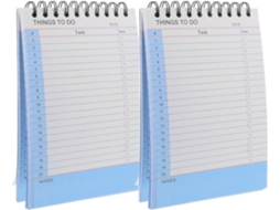 2 Pacotes de Bloco de Notas Diário Espiral Sem Data, Papel E Metal, Design Fácil De Folha