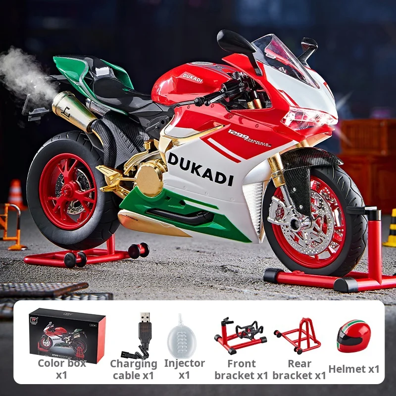 Miniatura De Motocicleta Ducadi 1199 Em Escala 1:9, Feita Em Metal Fundido.