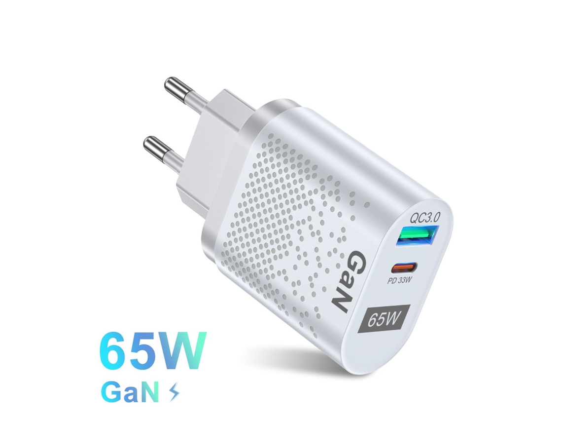 Adaptador Rápido Gan De 65 W Branco