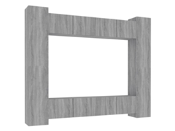 Tv Cabinet Set, Tv Cabinet Sets Vidaxl Cinzeto Madeira Processada (n/a)
