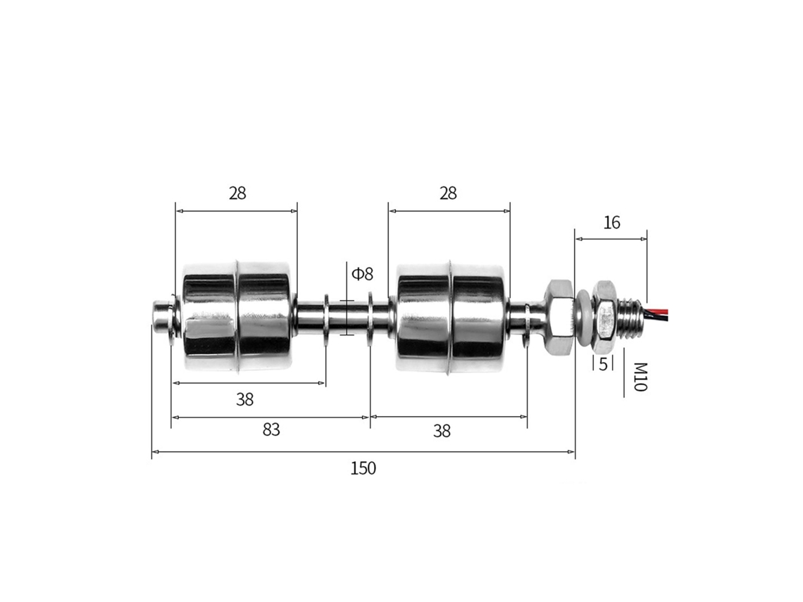 Laxiscreed Interruptor De Nível De Água Em Aço Inoxidável 150mm Com Detector De Água