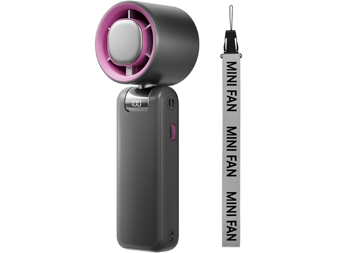 Ventilador Turbo De 4000mah, Dobrável, Ajustável Em 180°, Recarregável Via Usb