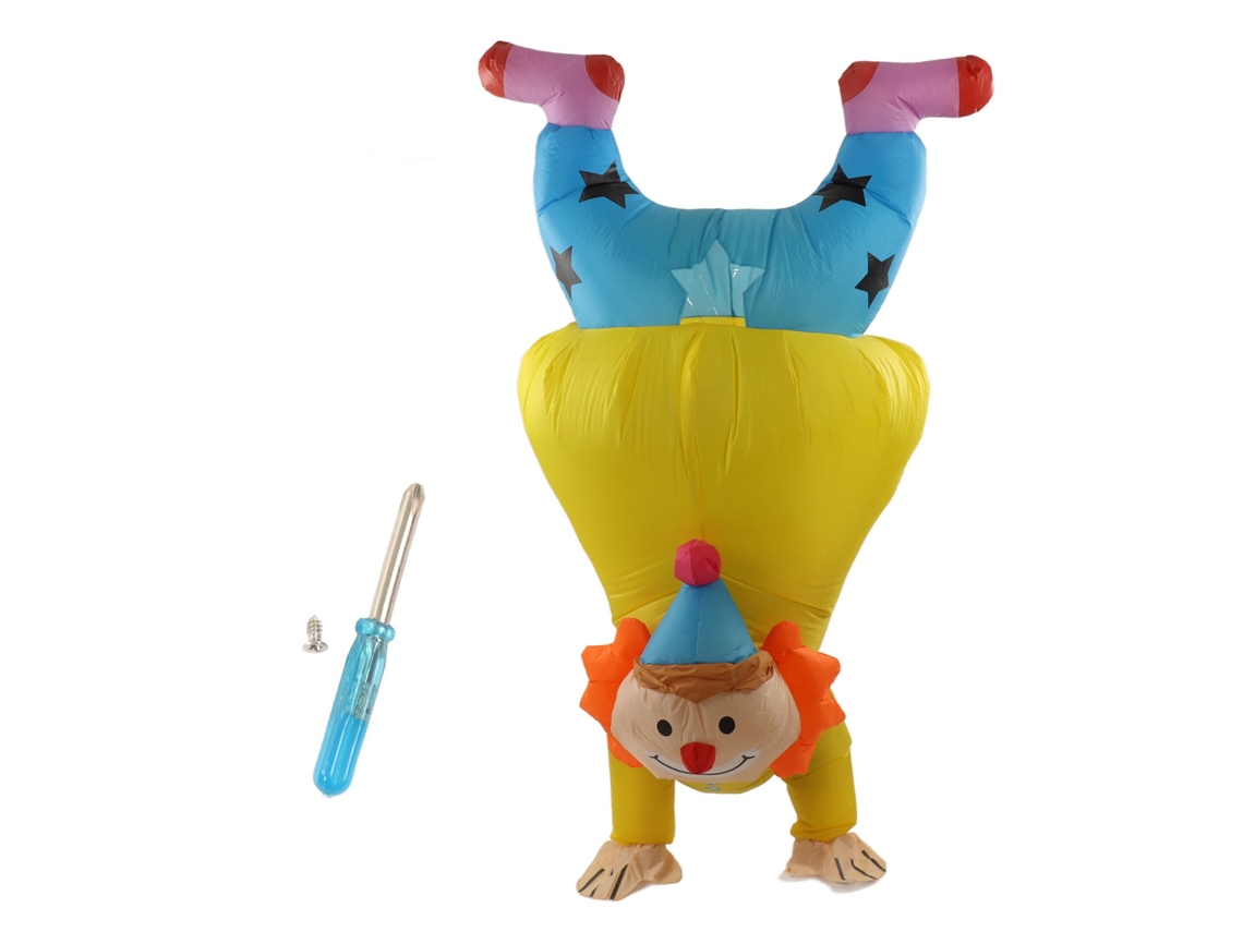 Fantasia Inflável de Palhaço Invertido Adulto para Halloween | S/MARCA