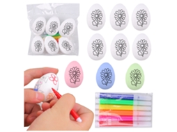 Ovos De Páscoa Em Esferovite Para Marcadores De Pintura Com Padrão De Flores D 6 Peças