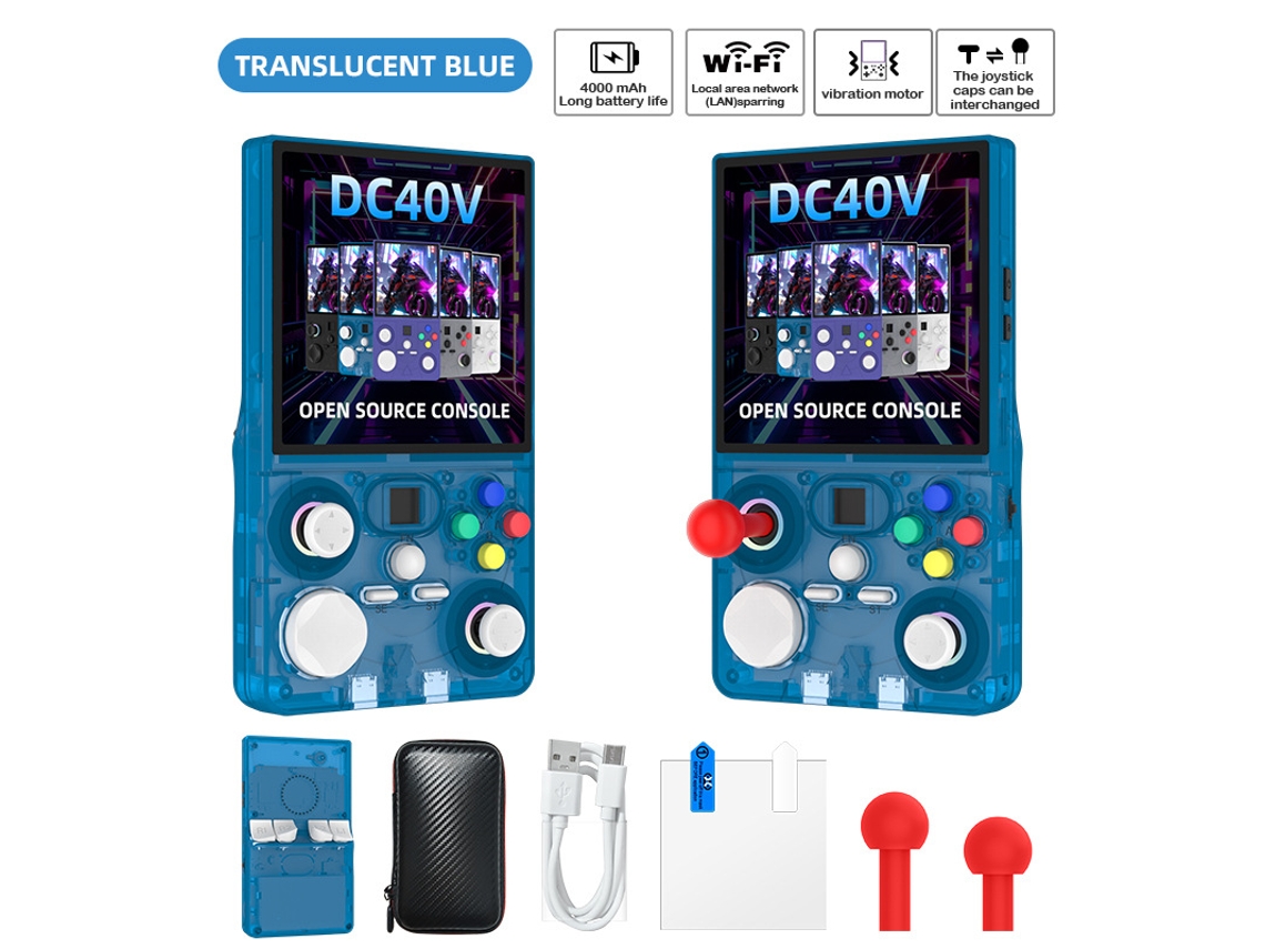 Controle Portátil Dc40v Luz De Ambiente Open Source, Sistema Duplo, Tela Hd 4, Conexão Wifi Sem Fio 64gb Azul Translúcido Sfushos