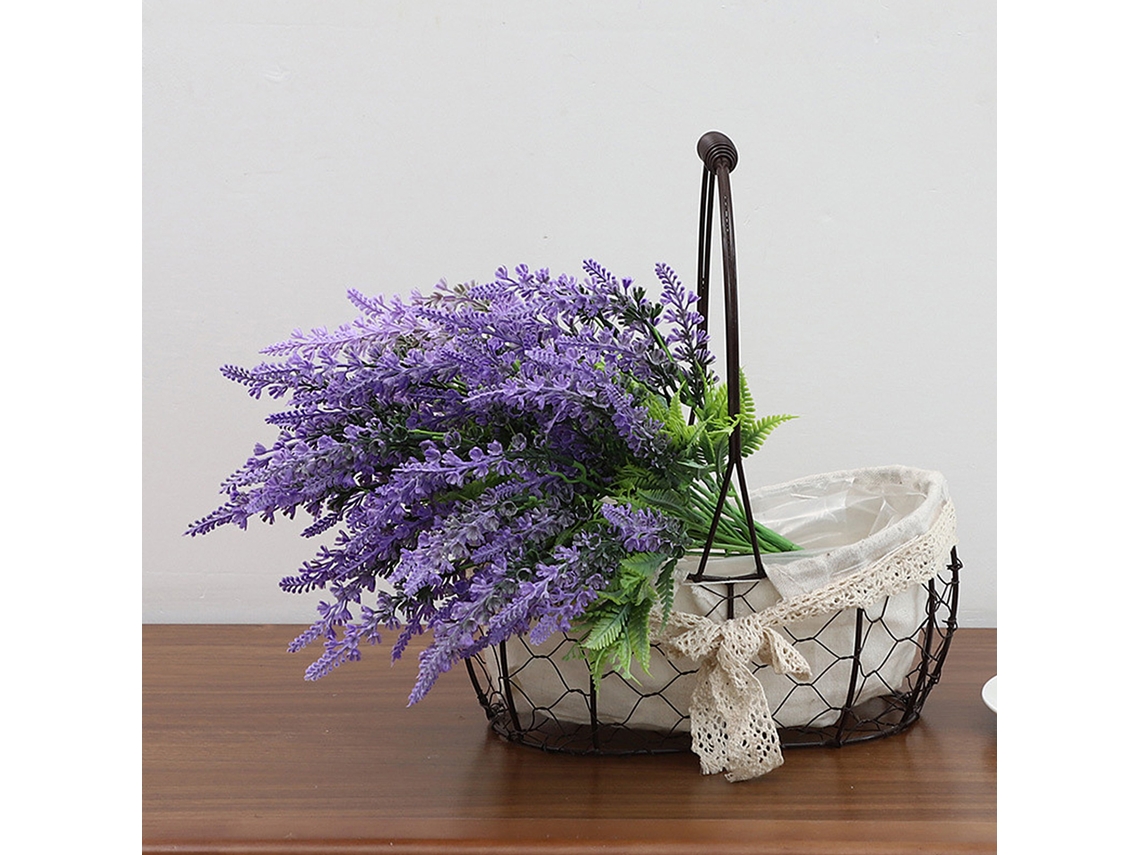Buquê De Lavanda Artificial Roxa (material Plástico, 15 Cachos De Flores) Eoocoo