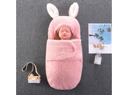 Saco de dormir para bebê Manta Cueiro Macia Espessa 0-3 meses 59cm Rosa Panoona