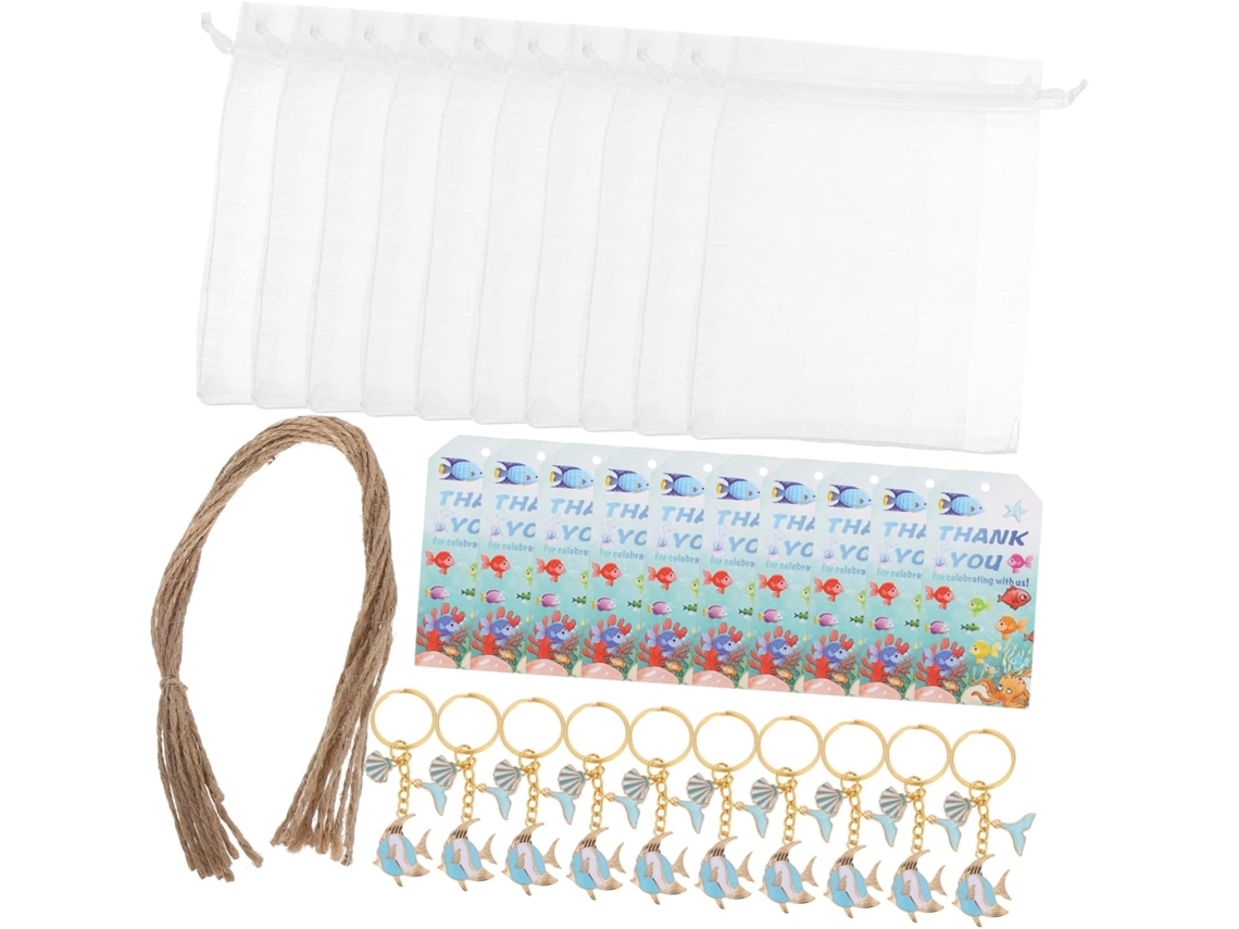 Conjunto Com 10 Chaveiros De Peixes E Conchas Do Mar, Tema Praia, Para Chaves