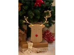 Figura Decorativa SKLUM com Luz LED Clerbi (Bege - 27x24.5x2.1 cm - MDF)