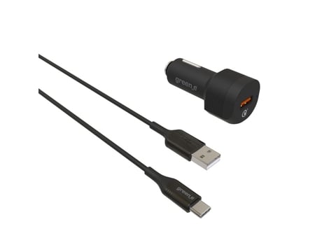 Carregador Isqueiro Automóvel Qc Usb Usba GREENE Polímero Preto