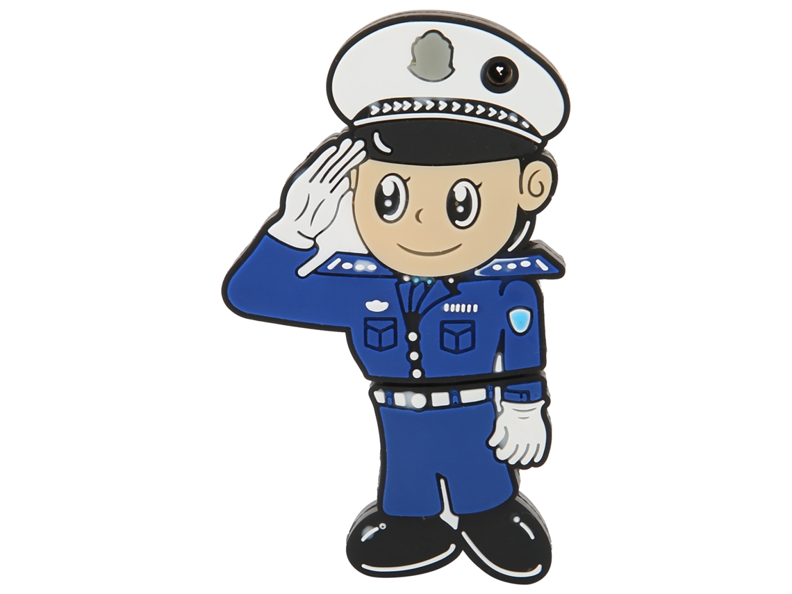 Pen Drive Usb2.0 Armazenamento Criativo Portátil Montado No Carro Presente Empresarial Borracha Macia Personagem Cartoon Policial Masculino 64g