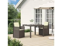 Vidaxl Conjunto De Jantar Para Jardim 3 Unid. Cinzentos Claros E Creme