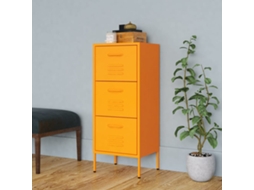 Vidaxl Armário De Arrumação Aço 42,5x35x101,5 Cm Amarelo Mostarda