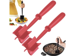 Conjunto de 2 Picadores Carne Moída Versáteis, Resistentes Ao Calor, Trituradores Moída, Moedores Hambúrguer e Utensílios Nylon para Mistura AQUAFORGE