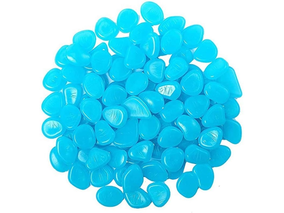 2026 200 Piedras Luminosas Azules para Acuario Jardín Decoración Exterior Camino Pez Tank