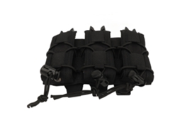 Capas triplas Molle para revistas 9mm, com tampa aberta, estilo curto, preto fosco