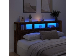 Vidaxl Cabeceira C/ Leds 200x18,5x103,5cm Deriv. Madeira Madeira Velha