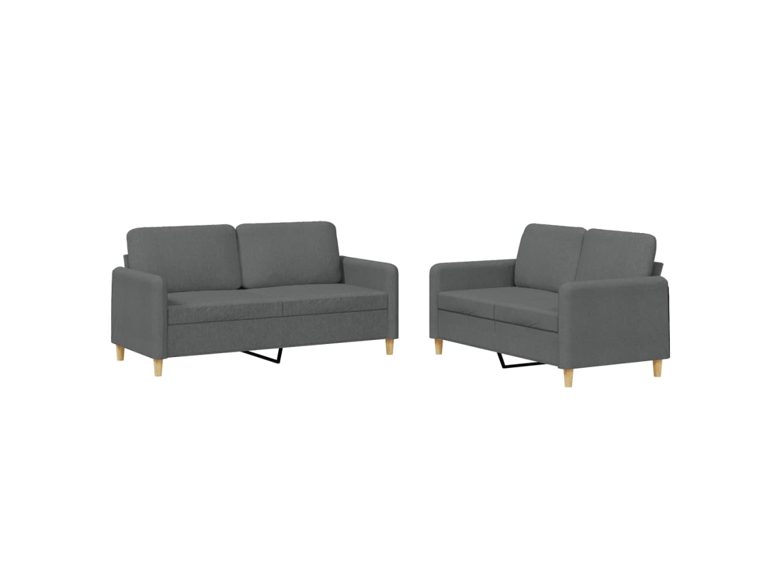 Conjunto de 2 sofás com almofadões tecido cinzento escuro MAISON EXCLUSIVE