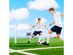 Porta Da Calcio Esterno Em Metal Com Alvo E Pilares Tecido Oxford, 186x62x123 Cm, Branca