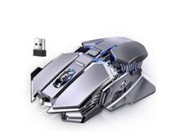 Rato YIZHOOD SC300 Carregamento de metal sem fio Esports Game Light Office Armor Appearance Laptop Gift Fast Charging cinza