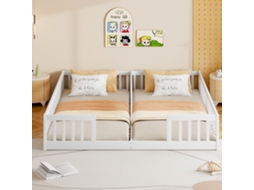 Cama Infantil Com Grades 90x200 Cm Pinho Branco Minimalista Sem Colchão