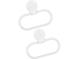 Suporte Para 2 Toalhas De Mão Em Plástico Branco, Com Instalação
