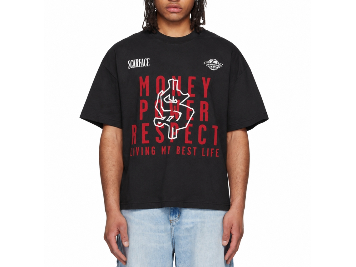 Rockinstone Scarface Movie Living My Best Life Black Adult T-shirt Size:l