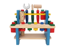 Brinquedo Educativo De Montagem Mesa De Ferramentas Para Crianças 3 Anos+ Madeira Segura