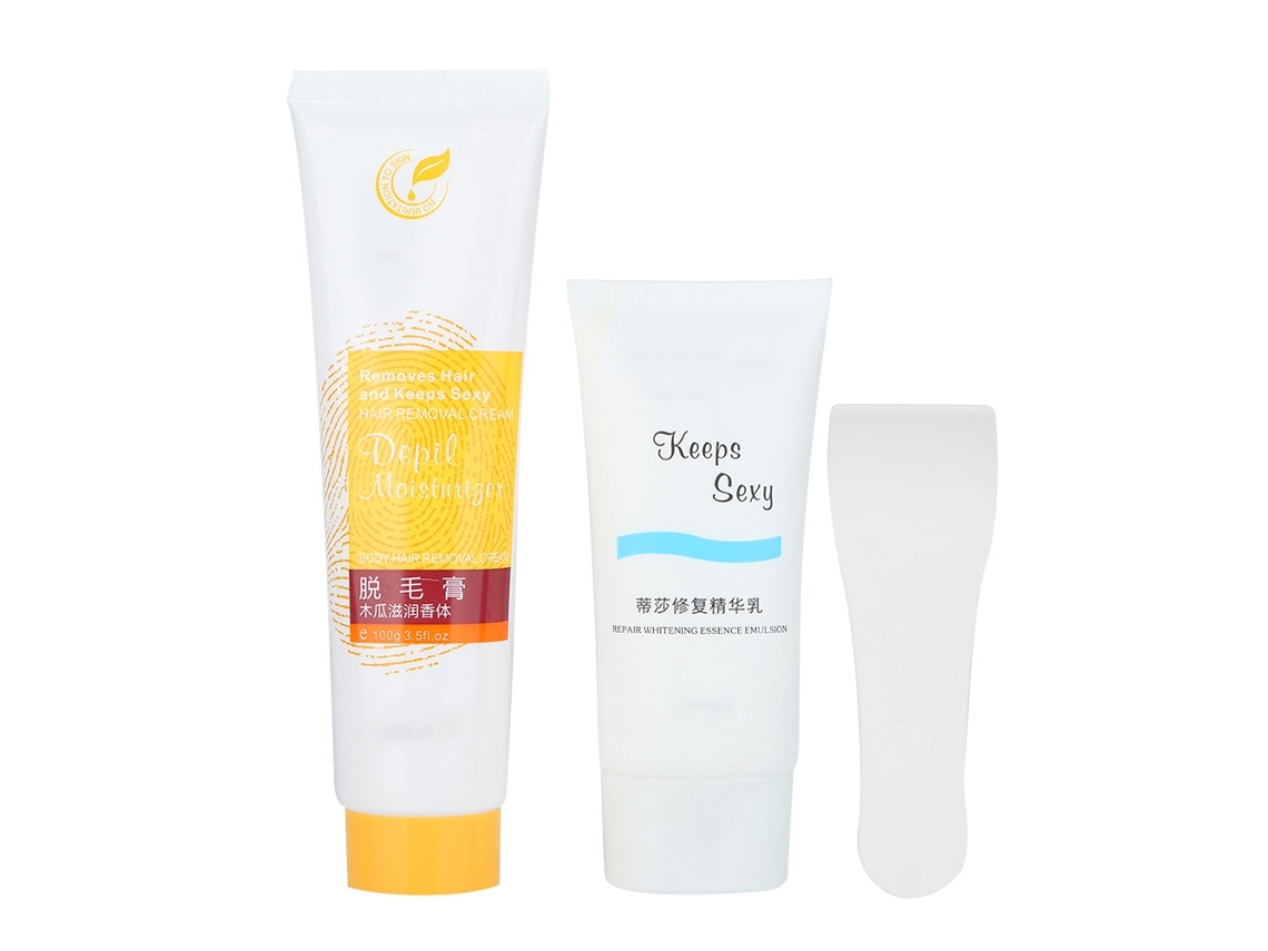 Creme Depilatório Unissex 100g Com Creme Reparador 50g Para Axilas Braços Pernas Extração Natural Suave
