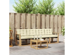 Vidaxl Conjunto De Sofás Para Exterior 5 Unid. Branco E Creme