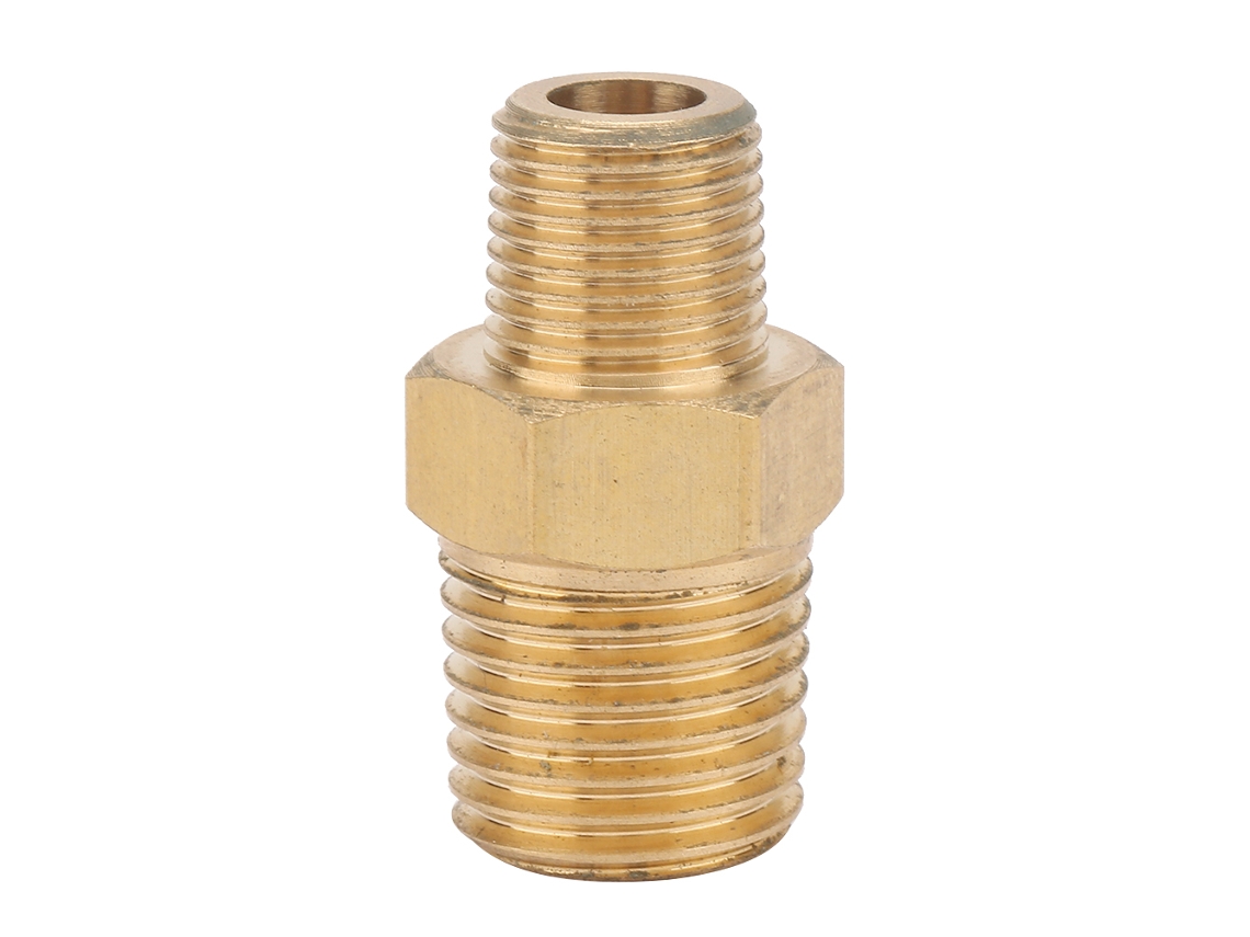 Adaptador De Conexão De Tubo De Latão Npt Macho 60° Com Hexágono (1/8 X 1/4)