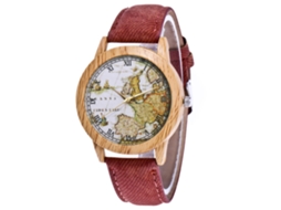 Reloj De Pulsera Casual De Cuarzo Con Correa De Denim Para Hombre Y Mujer Zhoulianfa Café