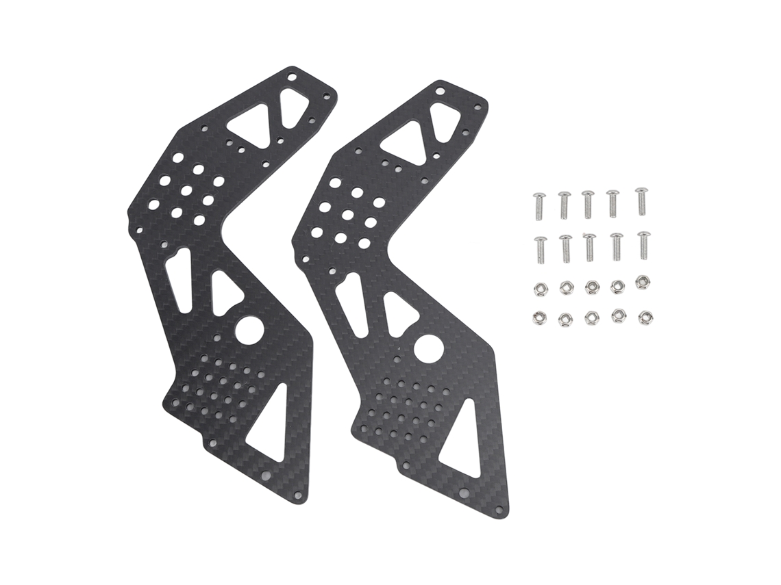 Painéis Laterais De Chassi De Fibra De Carbono Preto Para Losi 1:8 Lmt 4wd Veículos Off Road Rc (2 Peças)