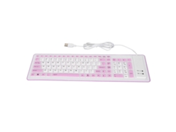 Teclado De Silicone Plegable 103 Teclas Usb Cable Impermeable Silencioso Para Pc Laptop Morado