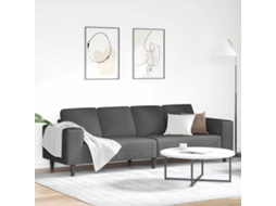 Vidaxl Sofá Cinza Escuro 250 X 77 X 76 Cm Tecido De Veludo Cotele