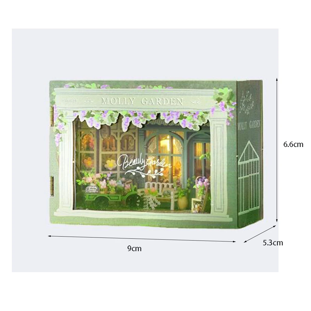 Kit Diy Para Montar Um Cubo De Madeira 3d Estilo Flip, Modelo Em Miniatura "jardim Secreto".