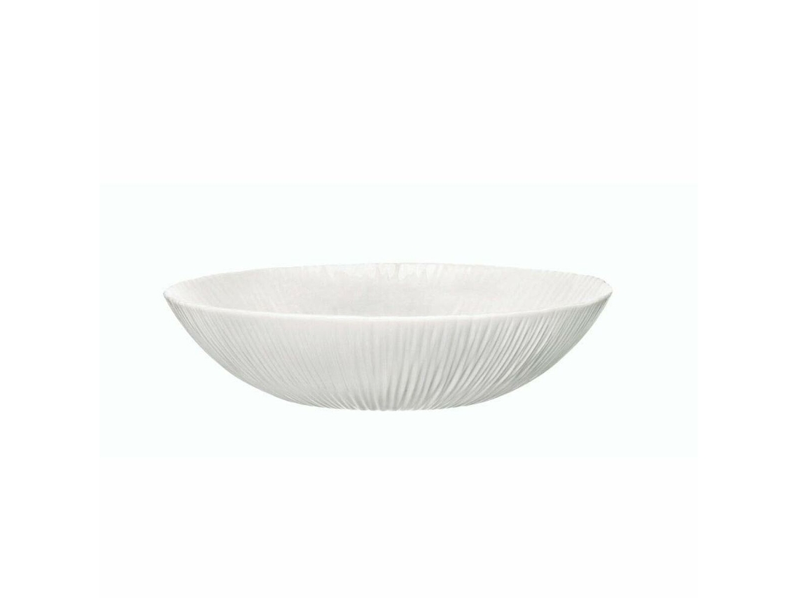 Prato Fundo Bormioli Coconut Branco Vidro Temperado (20 Cm)