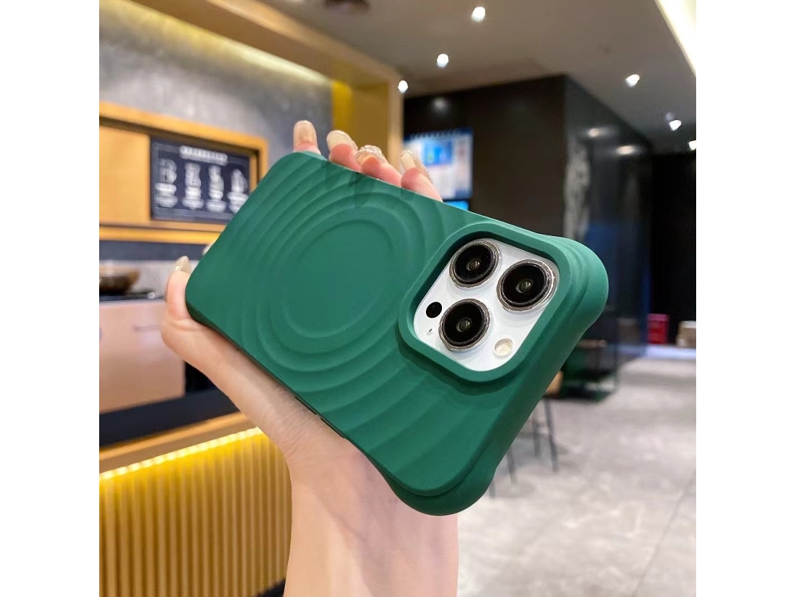 (verde, Iphone 16 Plus) Capa Magnética Para Iphone, Cobertura Total Com Silicone Líquido.