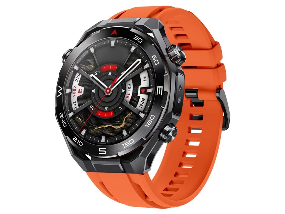 Bracelete para Huawei Watch Ultimate 2 Silicone Esportivo Fivela Preta Laranja XIAOMOYU