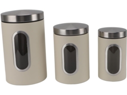 Conjunto De 3 Potes Cozinha Com Visor Transparente, Recipiente Hermético Para Café, Organizador De Chá, Açucareiro