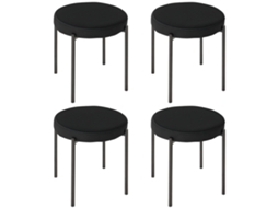 Cadeira de Jantar de Destaque, 41,5x41,5x46cm Pretas | S/MARCA