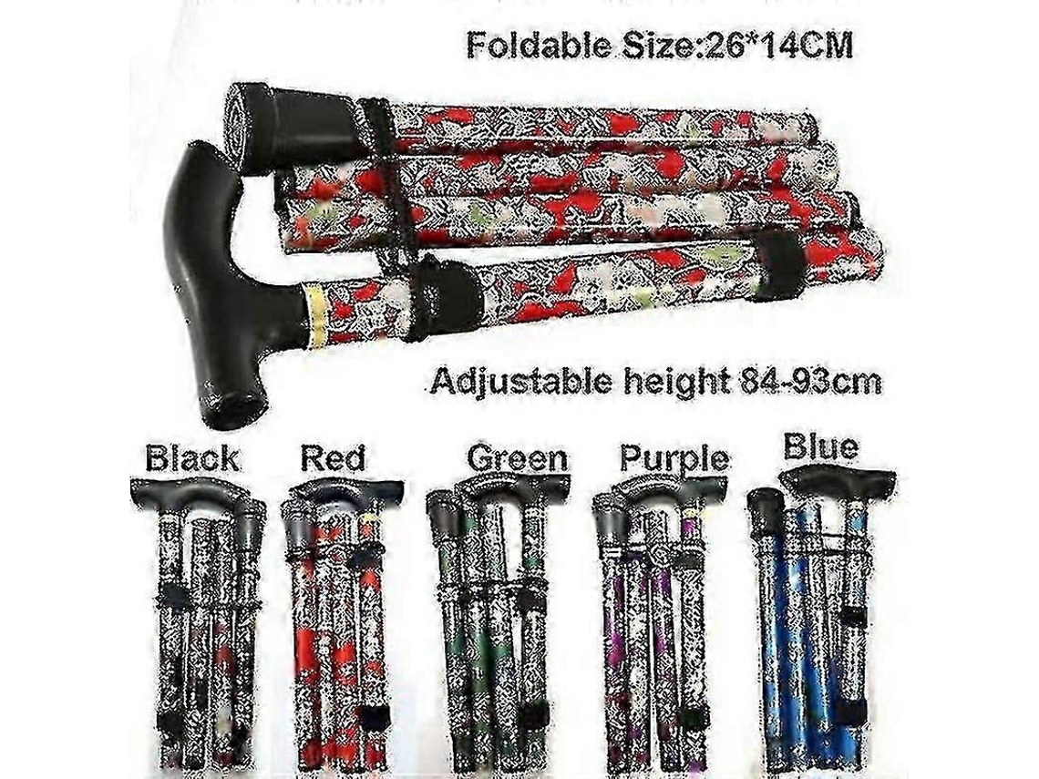 Bengala Dobrável Ajustável Alumínio Floral Caminhada Floral Para Caminhada Camping Durable Mobility Aid