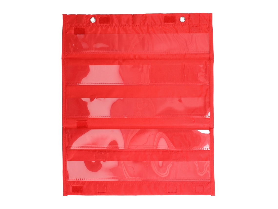 Ats tablero de Bolsillos Magnéticos para Estudiantes 5 Filas Bolsillos Transparentes para Horarios Actividades Escolares Hogar Rojo