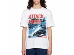 Rockinstone Jaws Movie Attack Mode White Adult T-shirt Size:l